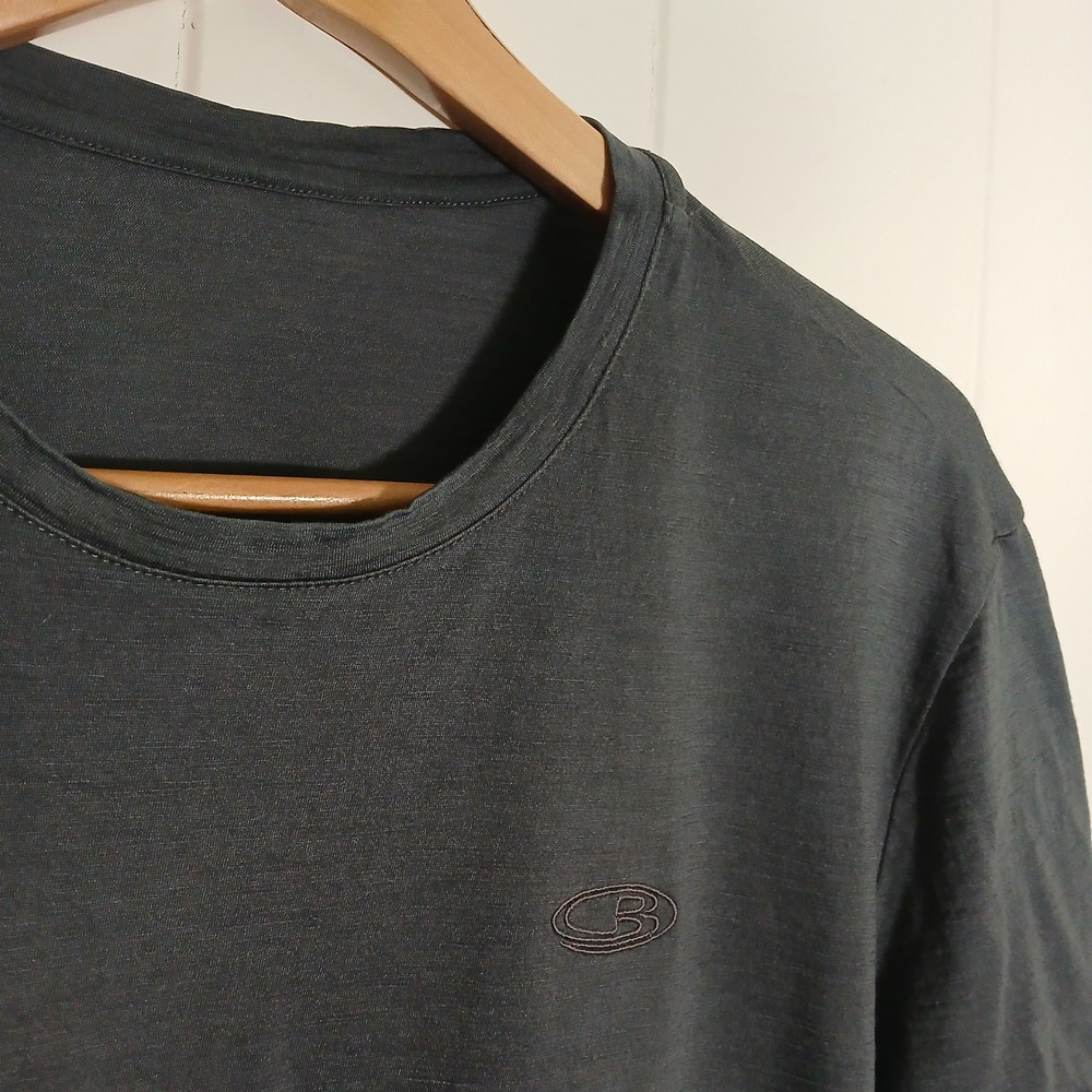 Icebreaker Merino Wool T-Shirt Mens M Charcoal Gray Short Sleeve Performance *